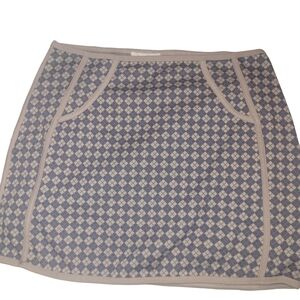 Kirious Blue and Grey Argyle Patterned Mini Skirt L